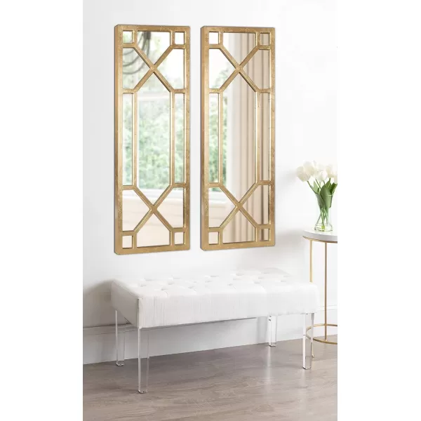 Kate and Laurel Vanderford Glam Panel Framed Wall Mirror 18 x 47 Gold Modern Full Length Mirror for WallGold