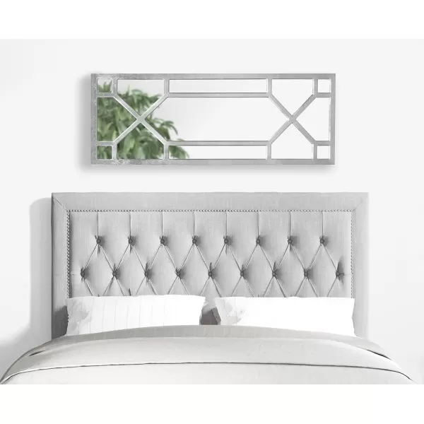 Kate and Laurel Vanderford Glam Panel Framed Wall Mirror 18 x 47 Gold Modern Full Length Mirror for WallSilver