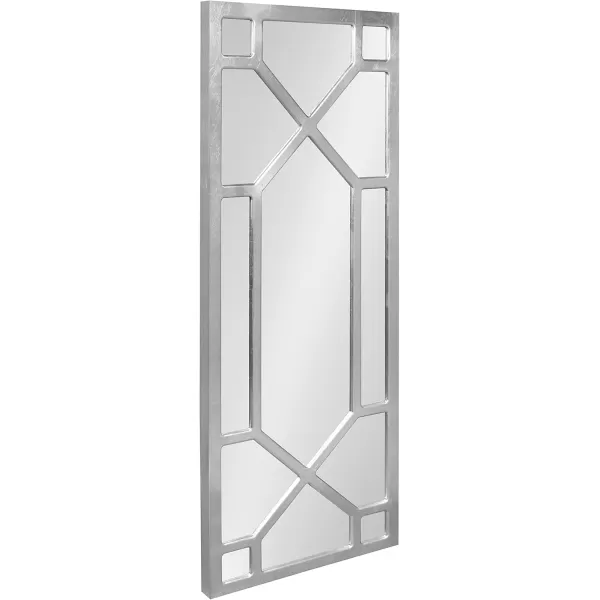 Kate and Laurel Vanderford Glam Panel Framed Wall Mirror 18 x 47 Gold Modern Full Length Mirror for WallSilver