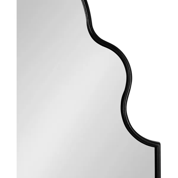 Kate and Laurel Vania Moroccan Arch Decorative Wall Mirror 20 x 34 Gold Modern Arched Scalloped Boho Mirror with Large Size for Stunning Home DecorBlack