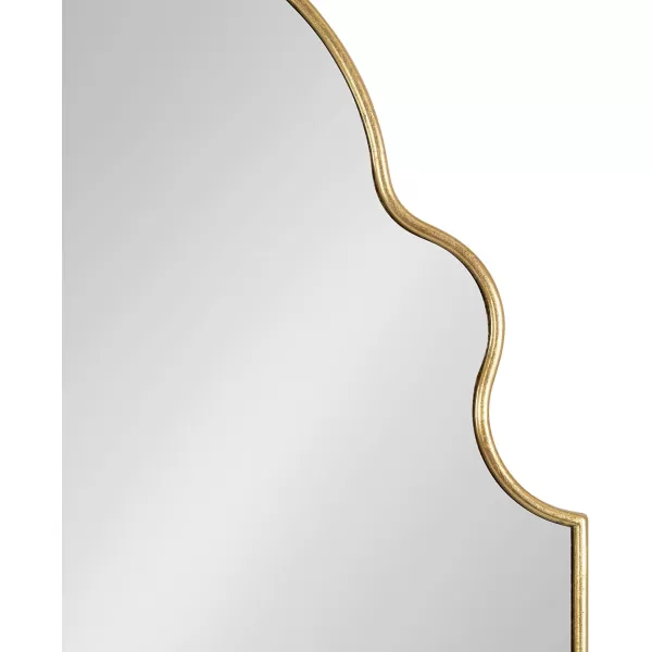 Kate and Laurel Vania Moroccan Arch Decorative Wall Mirror 20 x 34 Gold Modern Arched Scalloped Boho Mirror with Large Size for Stunning Home DecorGold