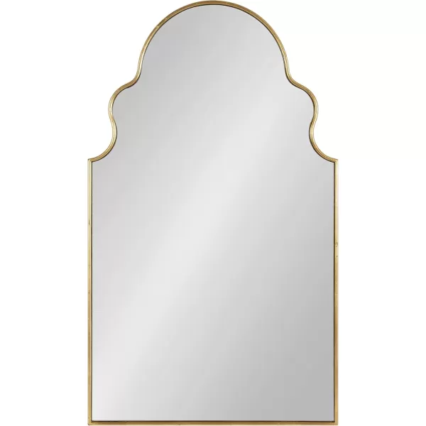 Kate and Laurel Vania Moroccan Arch Decorative Wall Mirror 20 x 34 Gold Modern Arched Scalloped Boho Mirror with Large Size for Stunning Home DecorGold