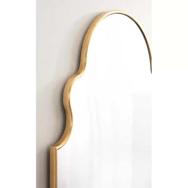 Kate and Laurel Vania Moroccan Arch Decorative Wall Mirror 20 x 34 Gold Modern Arched Scalloped Boho Mirror with Large Size for Stunning Home DecorGold