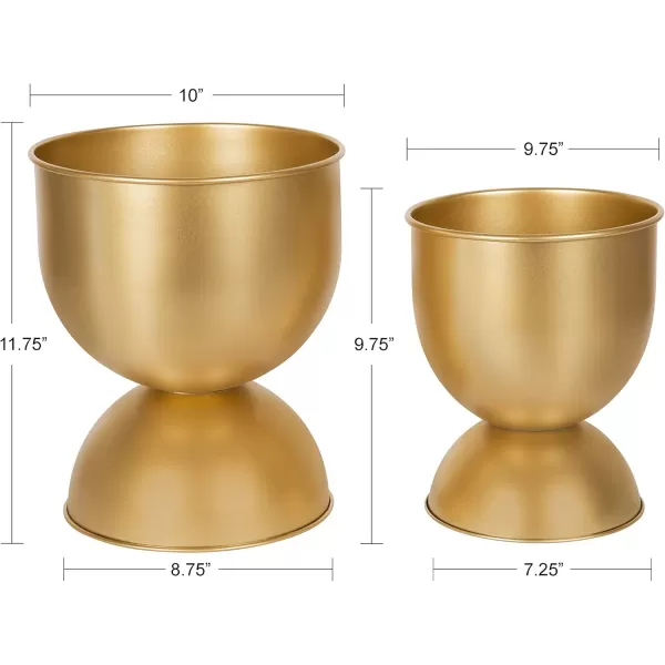 Kate and Laurel Volz Modern Indoor Planter Set of 2 Gold Sophisticated Modern Home Decor for Storage and DisplayGold