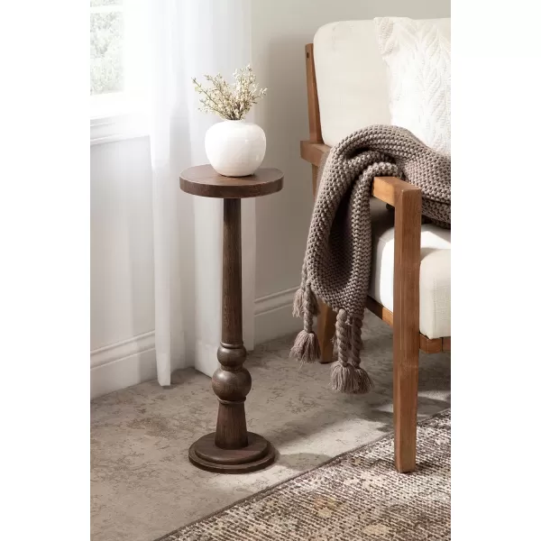 Kate and Laurel Wegner Traditional Wooden Round Drink Table 8 x 23 Black Elegant and Durable Pedestal Table for Use as Small Drink Table Plant Stand or Decorative Item DisplayNatural