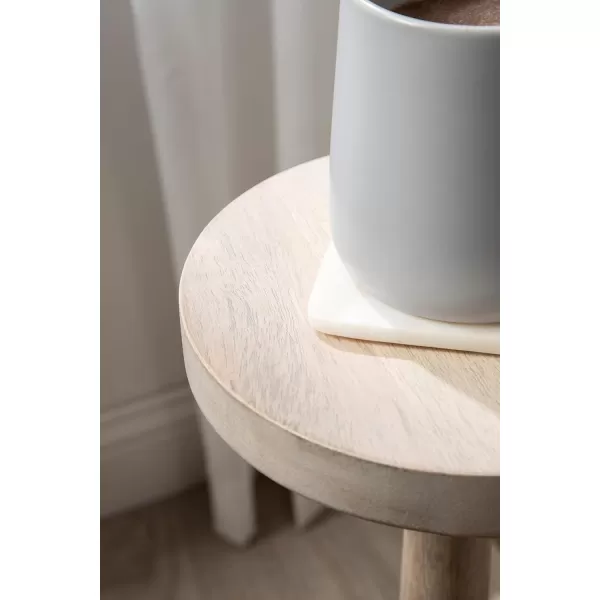 Kate and Laurel Wegner Traditional Wooden Round Drink Table 8 x 23 Black Elegant and Durable Pedestal Table for Use as Small Drink Table Plant Stand or Decorative Item DisplayWhite
