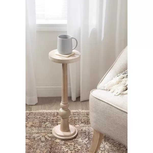 Kate and Laurel Wegner Traditional Wooden Round Drink Table 8 x 23 Black Elegant and Durable Pedestal Table for Use as Small Drink Table Plant Stand or Decorative Item DisplayWhite