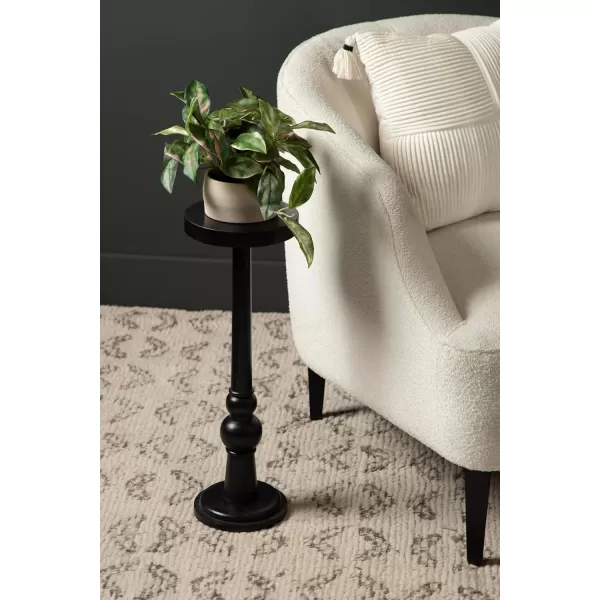 Kate and Laurel Wegner Traditional Wooden Round Drink Table 8 x 23 Black Elegant and Durable Pedestal Table for Use as Small Drink Table Plant Stand or Decorative Item DisplayBlack