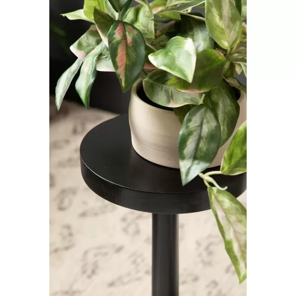 Kate and Laurel Wegner Traditional Wooden Round Drink Table 8 x 23 Black Elegant and Durable Pedestal Table for Use as Small Drink Table Plant Stand or Decorative Item DisplayBlack