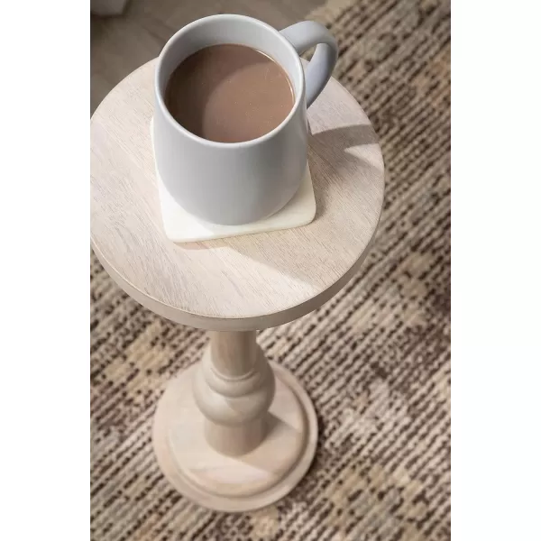 Kate and Laurel Wegner Traditional Wooden Round Drink Table 8 x 23 Black Elegant and Durable Pedestal Table for Use as Small Drink Table Plant Stand or Decorative Item DisplayWhite