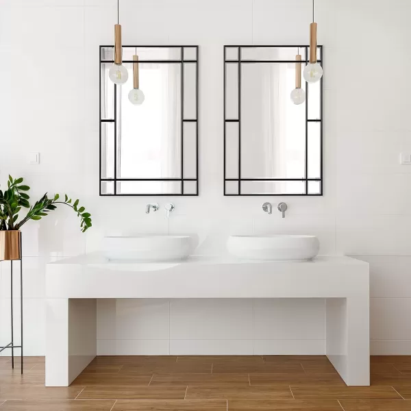 Kate and Laurel Westgate Transitional Wall Mirror 20 x 30 Bronze Sophisticated Rectangle Mirror for Wall DecorBlack