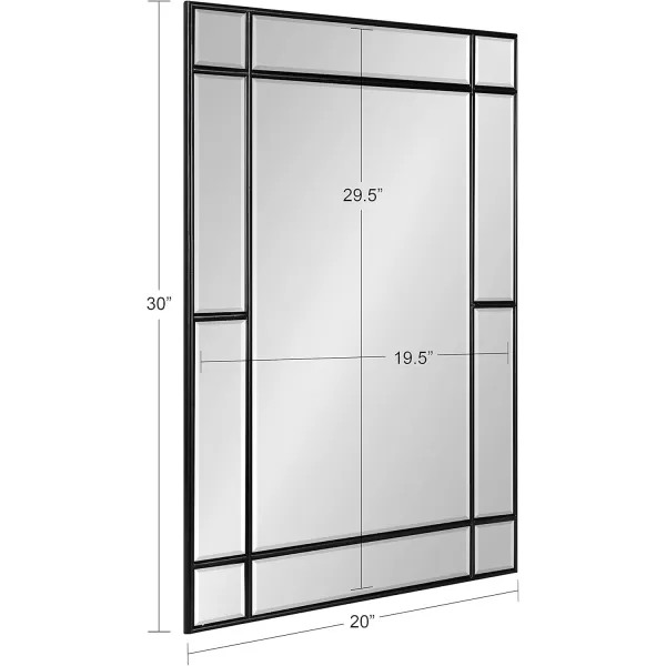 Kate and Laurel Westgate Transitional Wall Mirror 20 x 30 Bronze Sophisticated Rectangle Mirror for Wall DecorBlack