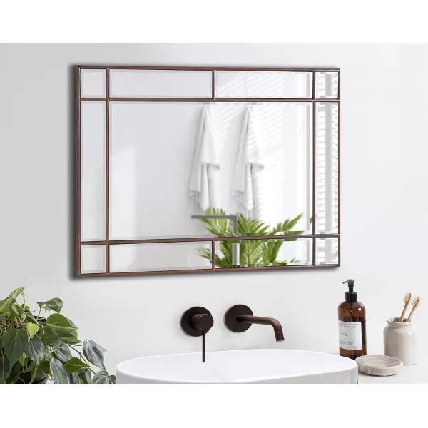 Kate and Laurel Westgate Transitional Wall Mirror 20 x 30 Bronze Sophisticated Rectangle Mirror for Wall DecorBronze