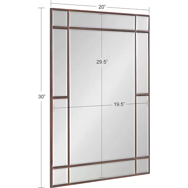 Kate and Laurel Westgate Transitional Wall Mirror 20 x 30 Bronze Sophisticated Rectangle Mirror for Wall DecorBronze