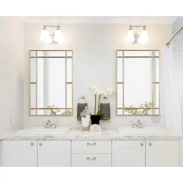 Kate and Laurel Westgate Transitional Wall Mirror 20 x 30 Bronze Sophisticated Rectangle Mirror for Wall DecorGold
