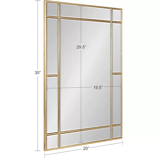 Kate and Laurel Westgate Transitional Wall Mirror 20 x 30 Bronze Sophisticated Rectangle Mirror for Wall DecorGold