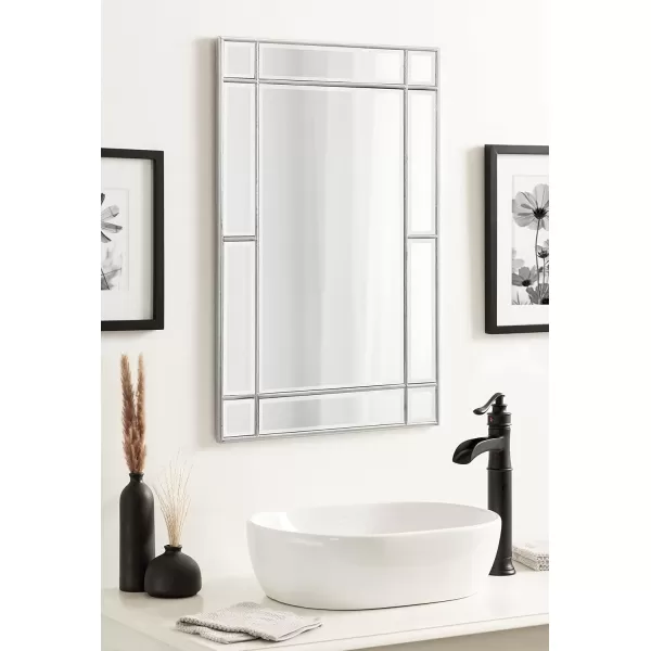 Kate and Laurel Westgate Transitional Wall Mirror 20 x 30 Bronze Sophisticated Rectangle Mirror for Wall DecorSilver