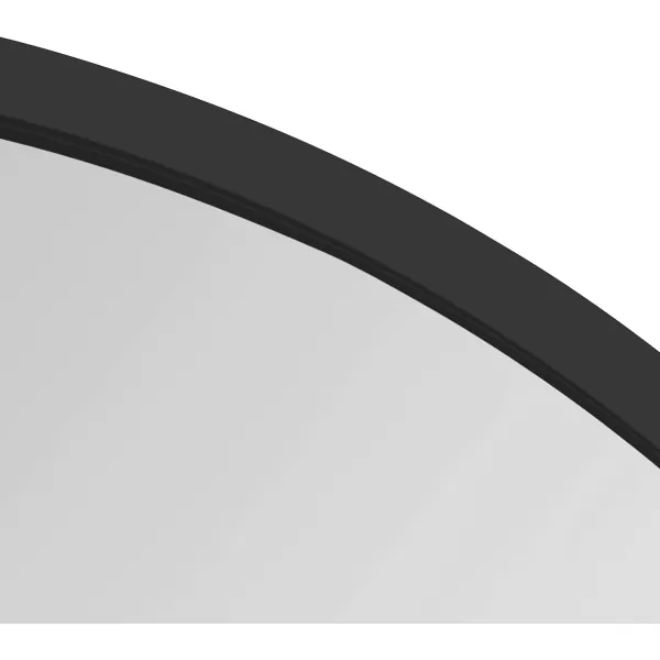 Kate and Laurel Wheeler Graduated Wood Framed Round Mirror 24 inch Diameter Black Chic Modern Wall Accent with ShelfBlack
