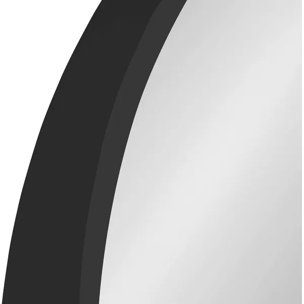 Kate and Laurel Wheeler Graduated Wood Framed Round Mirror 24 inch Diameter Black Chic Modern Wall Accent with ShelfBlack