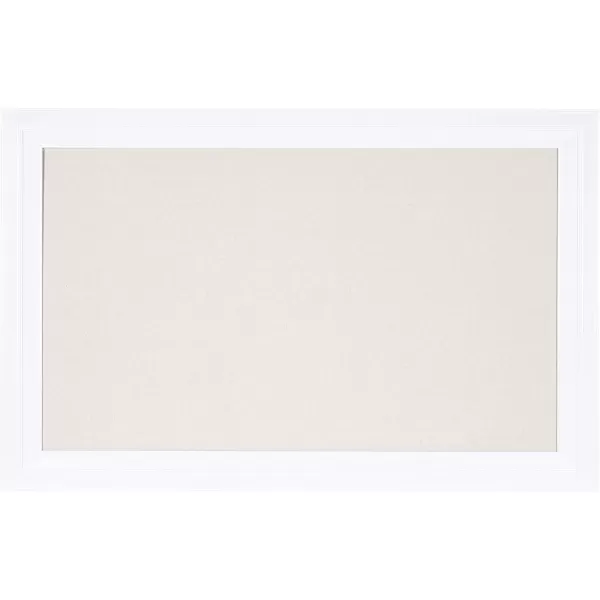 Kate and Laurel Whitley Modern Framed Linen Fabric Pinboard 295quot x 455quot White Chic Contemporary Wall OrganizationWhiteNatural