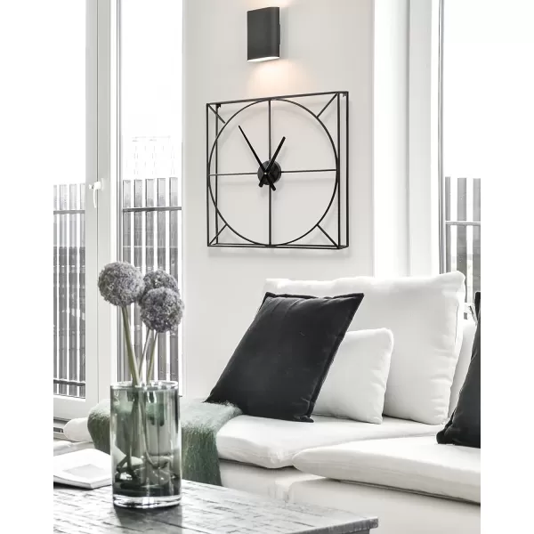 Kate and Laurel Willet Modern Wall Clock 22 x 22 Black Decorative Minimalist Battery Operated Wall Clock with Numberless Design for Contemporary Home Decor