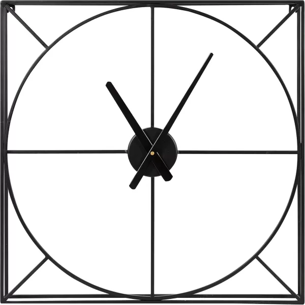 Kate and Laurel Willet Modern Wall Clock 22 x 22 Black Decorative Minimalist Battery Operated Wall Clock with Numberless Design for Contemporary Home Decor