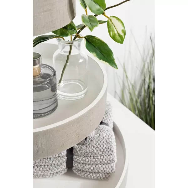 Kate and Laurel Woodmont 3 Tiered Wood Tray Rustic BrownGrayWhite