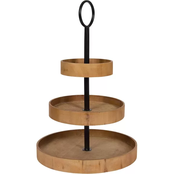 Kate and Laurel Woodmont 3 Tiered Wood Tray Rustic BrownRustic Brown