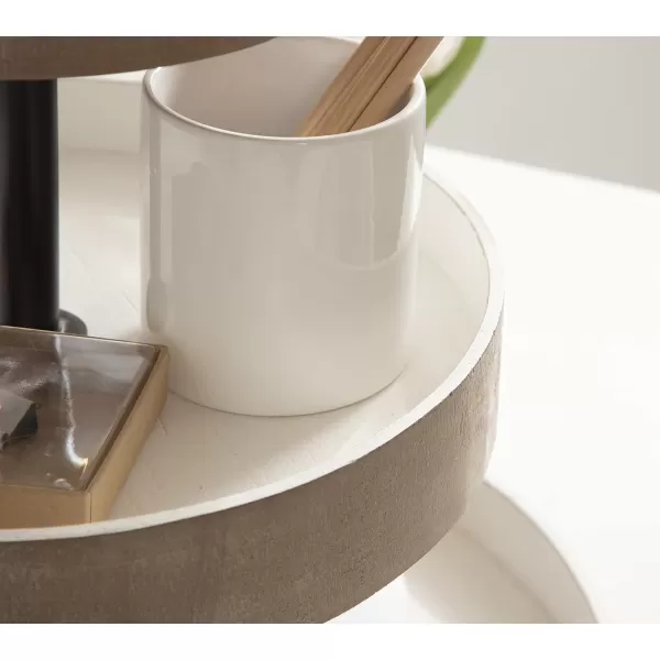 Kate and Laurel Woodmont 3 Tiered Wood Tray Rustic BrownRustic BrownWhite