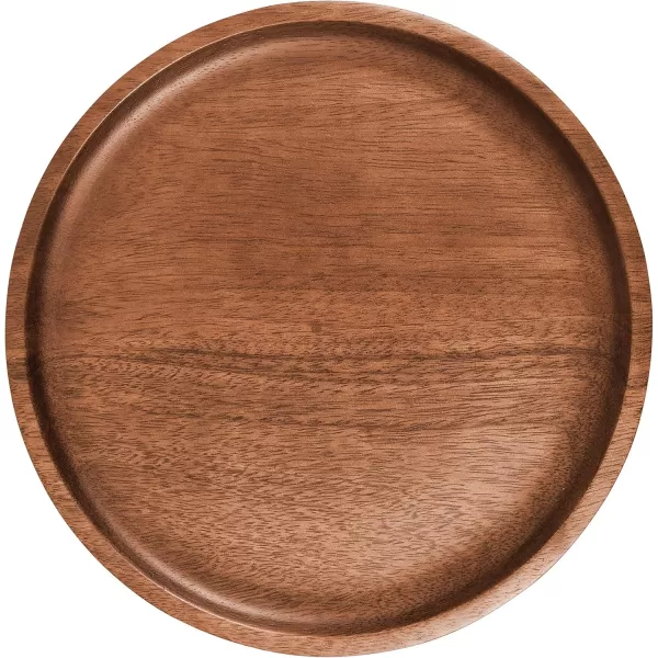 Kate and Laurel Xyler Transitional Round Wood and Metal Drink Table for Use as Plant Pedestal Stand or Living Room Accent 10x10x24 GoldBlackWalnut BrownGold