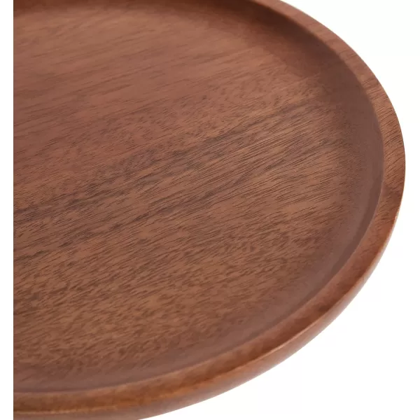 Kate and Laurel Xyler Transitional Round Wood and Metal Drink Table for Use as Plant Pedestal Stand or Living Room Accent 10x10x24 GoldBlackWalnut BrownGold
