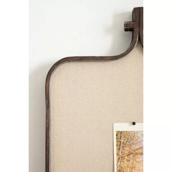 Kate and Laurel Yitro Modern Farmhouse Metal Rectangle Decorative Pinboard 20 x 35 Rustic Bronze Industrial Rectangular Bulletin Board with Unique Ornamental Crown