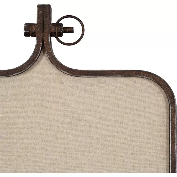 Kate and Laurel Yitro Modern Farmhouse Metal Rectangle Decorative Pinboard 20 x 35 Rustic Bronze Industrial Rectangular Bulletin Board with Unique Ornamental Crown