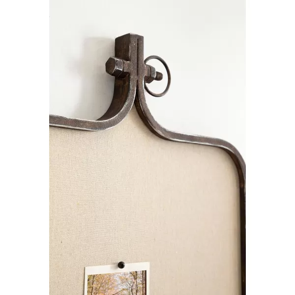 Kate and Laurel Yitro Modern Farmhouse Metal Rectangle Decorative Pinboard 20 x 35 Rustic Bronze Industrial Rectangular Bulletin Board with Unique Ornamental Crown