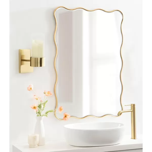 Kate and Laurel Zabler Modern Metal Wall Sconce 5 x 6 x 10 Gold Round Candle Holder with Removable Glass Cylinder for Flameless Candle Display in Bedroom or Bathroom