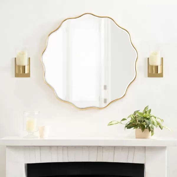 Kate and Laurel Zabler Modern Metal Wall Sconce 5 x 6 x 10 Gold Round Candle Holder with Removable Glass Cylinder for Flameless Candle Display in Bedroom or Bathroom