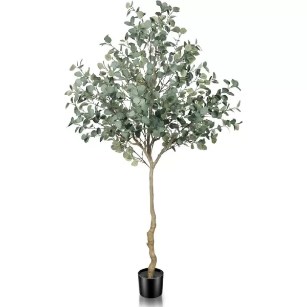 6ft Artificial Eucalyptus Tree in Plastic Nursery Pot Tall Faux Eucalyptus Stems Fake Plants with 846 Silver Dollar Leaves Artificial Trees for Office House Living Room Home Decor Indoor7ft