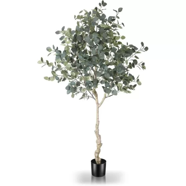 6ft Artificial Eucalyptus Tree in Plastic Nursery Pot Tall Faux Eucalyptus Stems Fake Plants with 846 Silver Dollar Leaves Artificial Trees for Office House Living Room Home Decor Indoor6ft