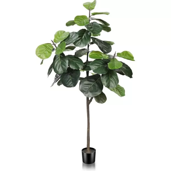 Artificial Fiddle Leaf Fig Tree  65ft Faux Ficus Lyrata Plant with 108 Fiddle Leaves Fake Fig Silk Tree in Pot Artificial Tree for Indoor Outdoor House Home Office Perfect Housewarming4ft