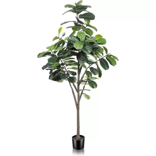 Artificial Fiddle Leaf Fig Tree  65ft Faux Ficus Lyrata Plant with 108 Fiddle Leaves Fake Fig Silk Tree in Pot Artificial Tree for Indoor Outdoor House Home Office Perfect Housewarming7ft