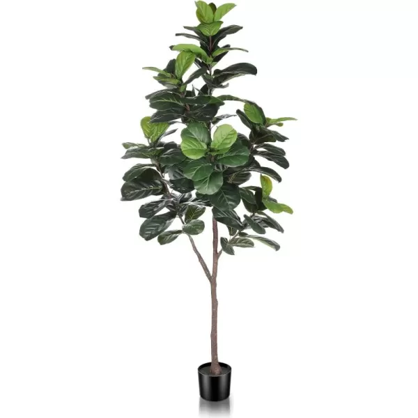 Artificial Fiddle Leaf Fig Tree  65ft Faux Ficus Lyrata Plant with 108 Fiddle Leaves Fake Fig Silk Tree in Pot Artificial Tree for Indoor Outdoor House Home Office Perfect Housewarming65ft