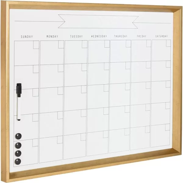 DesignOvation Calter Modern Framed Magnetic Dry Erase Monthly Calendar GoldGold