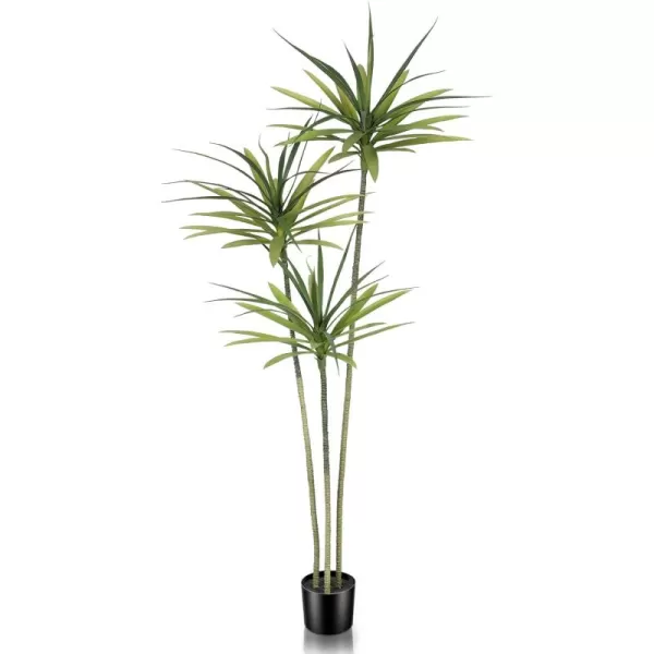 Faux Agave Plant 6ft  Faux Dracaena Tree with 5 Heads in Pot  Artificial Tree for Home Decor Indoor Office Decoration Housewarming5ft