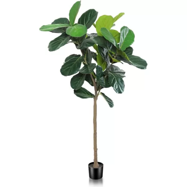 Faux Fiddle Leaf Fig Tree  6ft Artificial Ficus Lyrata Plant with Big Fiddle Leaves Fake Fig Silk Tree in Pot  Faux Plants for Indoor Outdoor House Home Office6FT