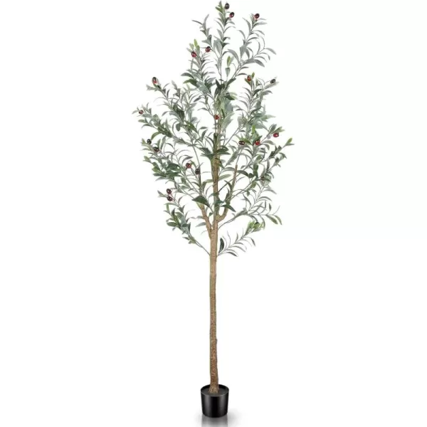 Faux Olive Tree 7ft Tall Fake Olive Trees Artificial Indoor with Planter  Large Faux Olive Branches and Fruits Fake Olive Plants for Office House Living Room Home Decor5ft