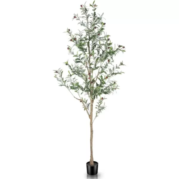 Faux Olive Tree 7ft Tall Fake Olive Trees Artificial Indoor with Planter  Large Faux Olive Branches and Fruits Fake Olive Plants for Office House Living Room Home Decor6ft