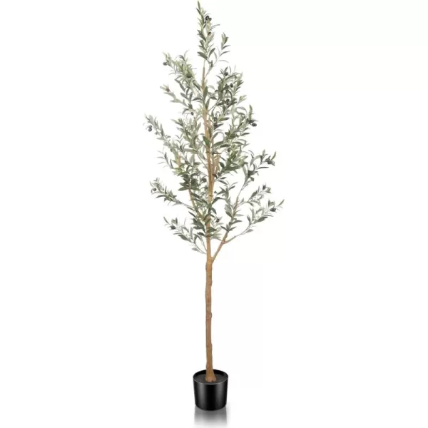 Faux Olive Tree 7ft Tall Fake Olive Trees Artificial Indoor with Planter  Large Faux Olive Branches and Fruits Fake Olive Plants for Office House Living Room Home Decor7ft