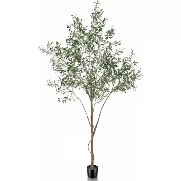 Faux Olive Tree 8ft Tall Fake Olive Tree for Modern Home Office Decor Artificial Olive Tree Plants Indoor with Natural Wood Trunk and Lifelike Fruits8ft