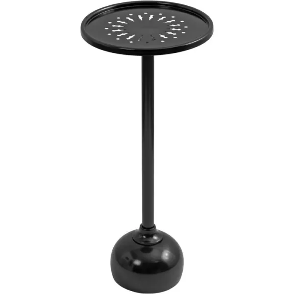 Kate and Laurel 225861 Miki Modern Decorative Metal Pedestal Drink Use as Indoor or Outdoor Plant Stand Table 10x10x23 GoldBlack