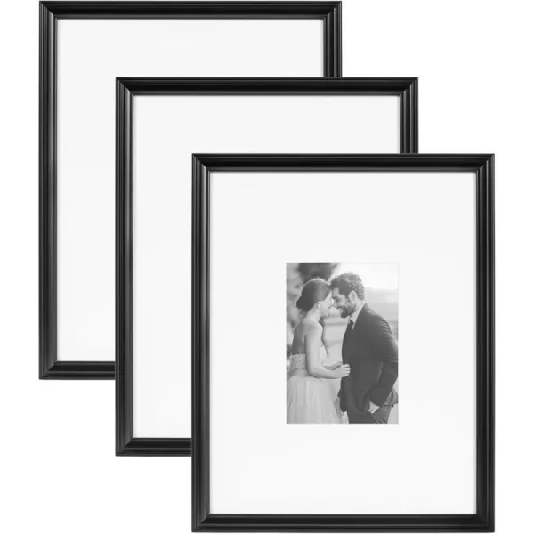 Kate and Laurel Adlynn Rectangle Picture Frame Set of 3 16 x 20 matted to 8 x 10 Bronze Vintage ThreePiece Frame Set for Gallery Wall Frame Set in Living Room Wall DecorBlack